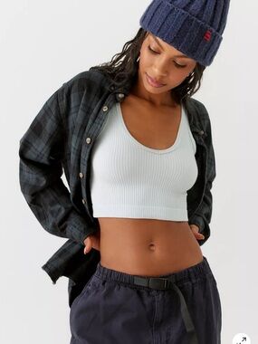 Urban Outfitters Out From Under Ribbed Seamless Crop Tank Top White Size S